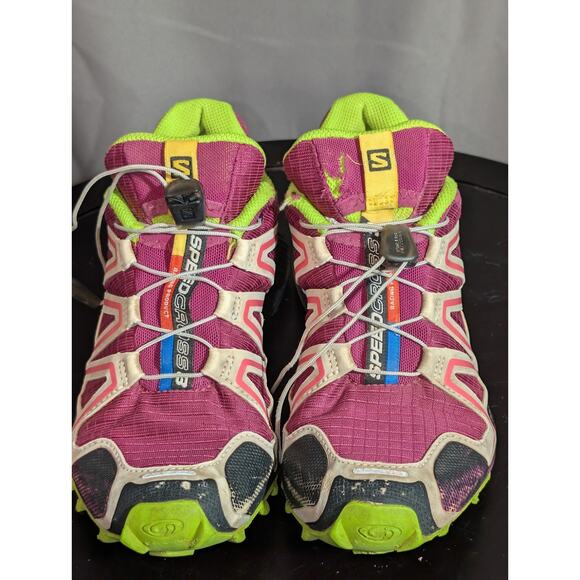Saloman Shoes Womens 5.5 Speed Cross 3 Pink Outdoor Hiking Contagrip Clima - Picture 2 of 11